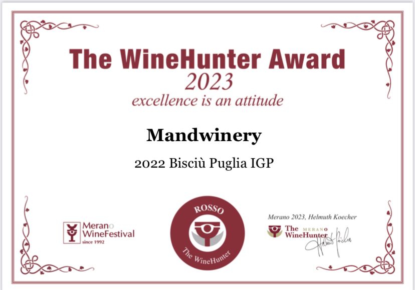 Mandwinery al The WineHunter Award